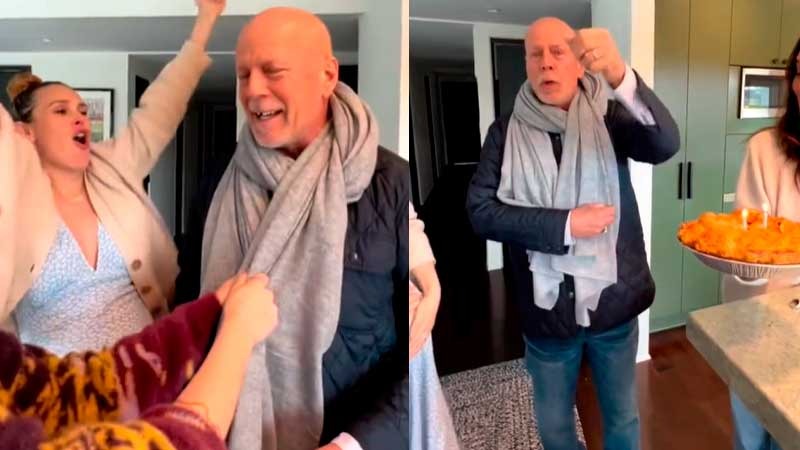 Emotiva celebración de cumpleaños de Bruce Willis