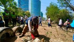 Varias instituciones participaron en jornada de limpieza en el ingreso al Urubó