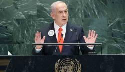 Ante un salón casi vacío en la ONU, Netanyahu ofrece un desafiante discurso